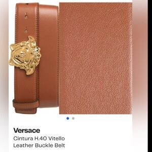 Versace Cintura H.40 Vitello Leather Buckle Belt - Size 90, brand new never worn